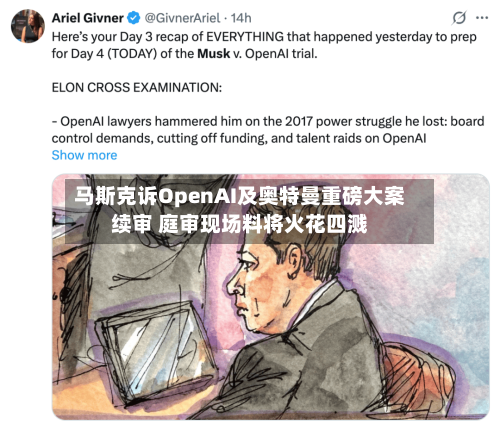 马斯克诉OpenAI及奥特曼重磅大案续审 庭审现场料将火花四溅