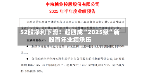 52股净利下滑！超四成“2025级”新股首年业绩承压