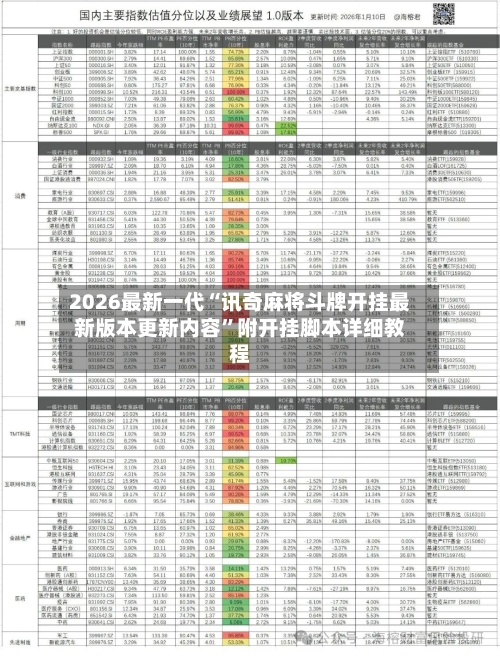 2026最新一代“讯奇麻将斗牌开挂最新版本更新内容”附开挂脚本详细教程