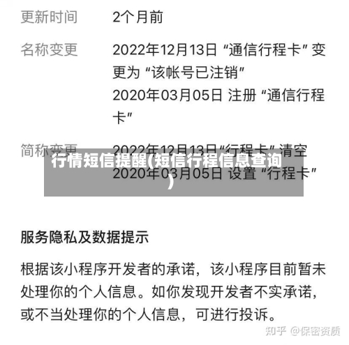 行情短信提醒(短信行程信息查询)