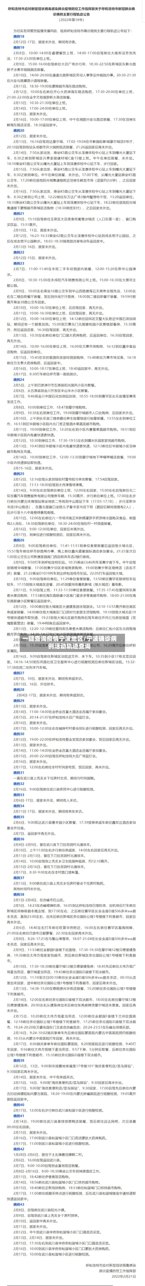 一键查询疫情宁波地区/宁波确诊病例活动轨迹查询