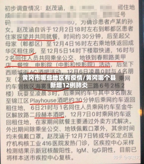 黄冈市哪些地区有疫情/黄冈哪个县新增12例肺炎