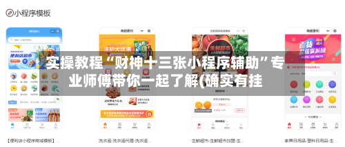 实操教程“财神十三张小程序辅助”专业师傅带你一起了解(确实有挂