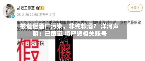被造谣酒厂污染、非纯粮酒？ 洋河声明：已取证 将严惩相关账号-第2张图片