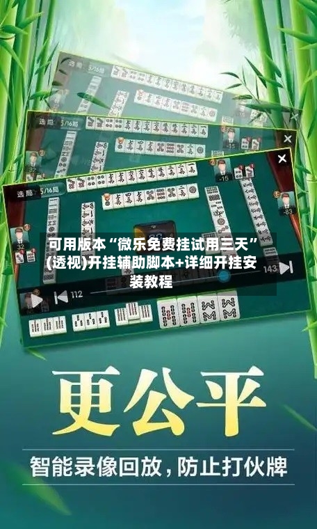 可用版本“微乐免费挂试用三天”(透视)开挂辅助脚本+详细开挂安装教程-第2张图片
