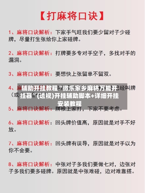 辅助开挂教程“微乐家乡麻将万能开挂器”(透视)开挂辅助脚本+详细开挂安装教程-第3张图片