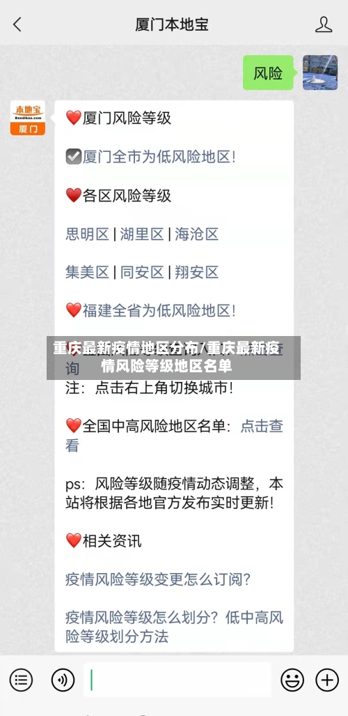 重庆最新疫情地区分布/重庆最新疫情风险等级地区名单-第3张图片