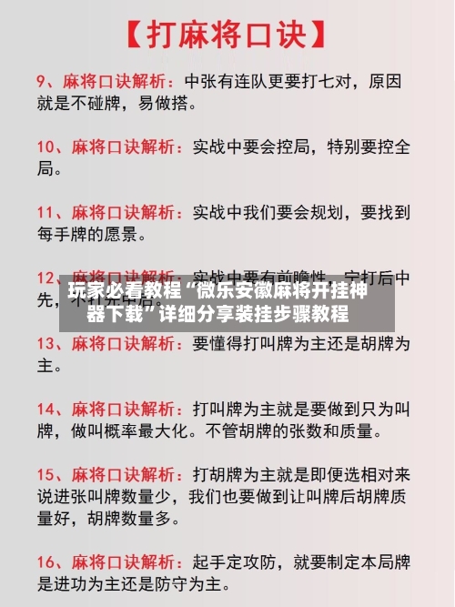玩家必看教程“微乐安徽麻将开挂神器下载”详细分享装挂步骤教程-第3张图片