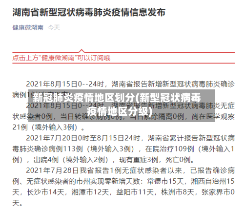 新冠肺炎疫情地区划分(新型冠状病毒疫情地区分级)