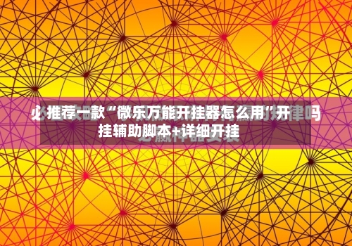推荐一款“微乐万能开挂器怎么用”开挂辅助脚本+详细开挂