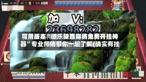 可用版本“微乐陕西麻将免费开挂神器”专业师傅带你一起了解(确实有挂-第2张图片