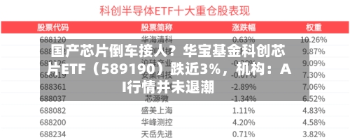 国产芯片倒车接人？华宝基金科创芯片ETF（589190）跌近3%，机构：AI行情并未退潮