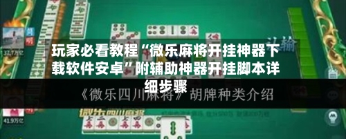 玩家必看教程“微乐麻将开挂神器下载软件安卓	”附辅助神器开挂脚本详细步骤-第2张图片