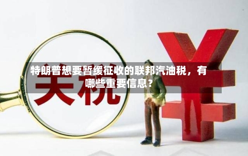 特朗普想要暂缓征收的联邦汽油税，有哪些重要信息？-第2张图片