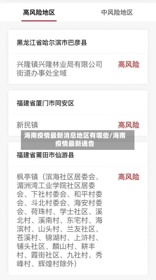 海南疫情最新消息地区有哪些/海南疫情最新通告